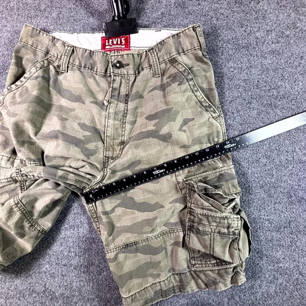 VTG Levis Squad Cargo Shorts Mens 33 Beige Camouflage US Army Military Cotton